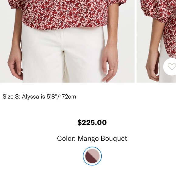 A piece apart red floral top, mitte top - Picture 2 of 7